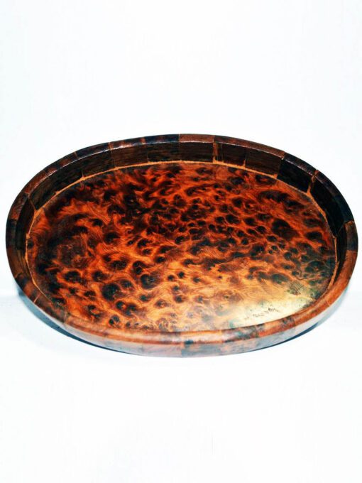 Oval tray M2 Wood - Thuya wood tray , hand made in Essaouira , Wood with a characteristic scent and often worked with lemon .
