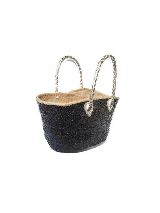 Black basket with sequins