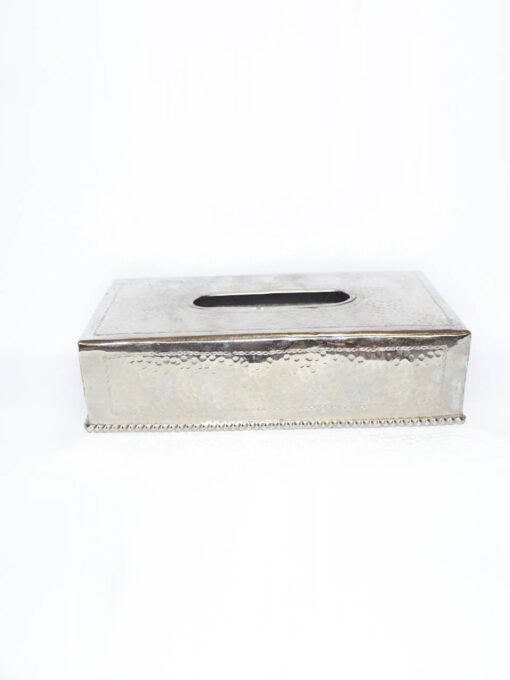 Paper towels box The brassware - Paper towels box, hand hammered nickel silver, outline decorated with handmade silver metal br