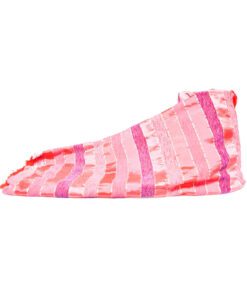 Plaid Sabra Le tissage - Superbe plaid rose en sabra ou soie végétale, tissu d'ameublement imitant la soie par son aspect brillant