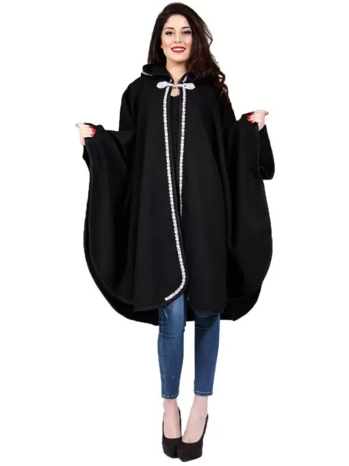 Selham Maroc Le prêt-à-porter - Casquette noire "Selham" en mlifa réalisée avec du fil d'or argenté