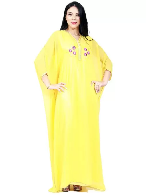 Gandoura The traditional fashion - Yellow Gandoura in muslin,