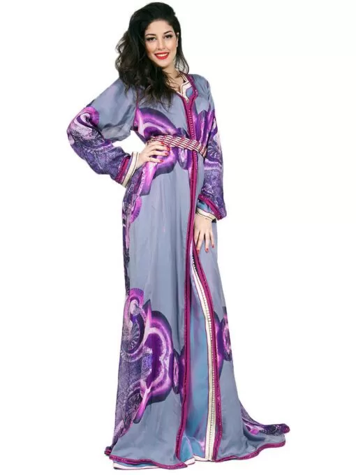 Caftan Caftan - Caftan in muslin with satin lining, made with a pretty fine and simple sfifa and " Aakads " buttons to give you