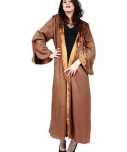 Djellaba Djellabas - Djellaba in chenille, opened from the front and doubled with printed velvet.