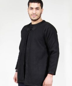 Tunic Tunics - Black tunic in black mlifa, opened from the front.