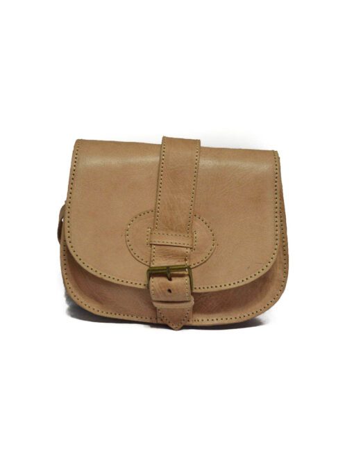 Round Bag SAMTA Leather - Calf leather bag, matching shades, with belt closure