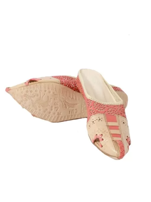 Engraved flower babouche slipper