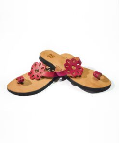 Handmade leather Sandal Sandals - Leather cutout flower sandal