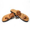 Sandales en cuir faites à la main - Sandales en cuir à fleurs découpées