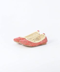 Handmade leather Ballerina Ballerinas - Goat leather ballerina, decorated with carved flower patterns