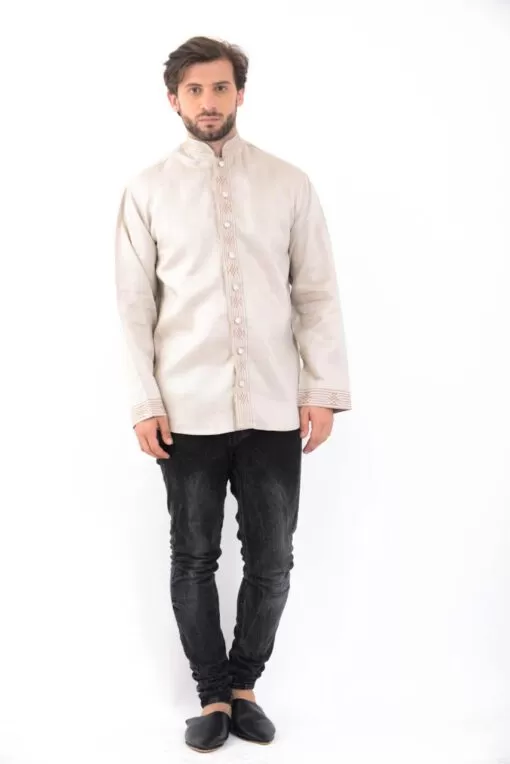 Traditional tunic The ready-made clothes - Traditional tunic for men, embroidered and adorned with buttons worked with silk thre