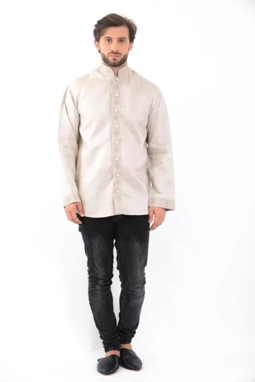 Traditional tunic The ready-made clothes - Traditional tunic for men, embroidered and adorned with buttons worked with silk thre