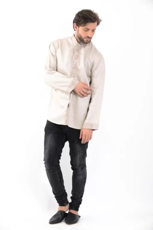 Traditional tunic The ready-made clothes - Traditional tunic for men, embroidered and adorned with buttons worked with silk thre