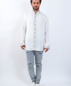 Traditional tunic The ready-made clothes - Traditional tunic for men, embroidered and adorned with upholstery buttons covered wi