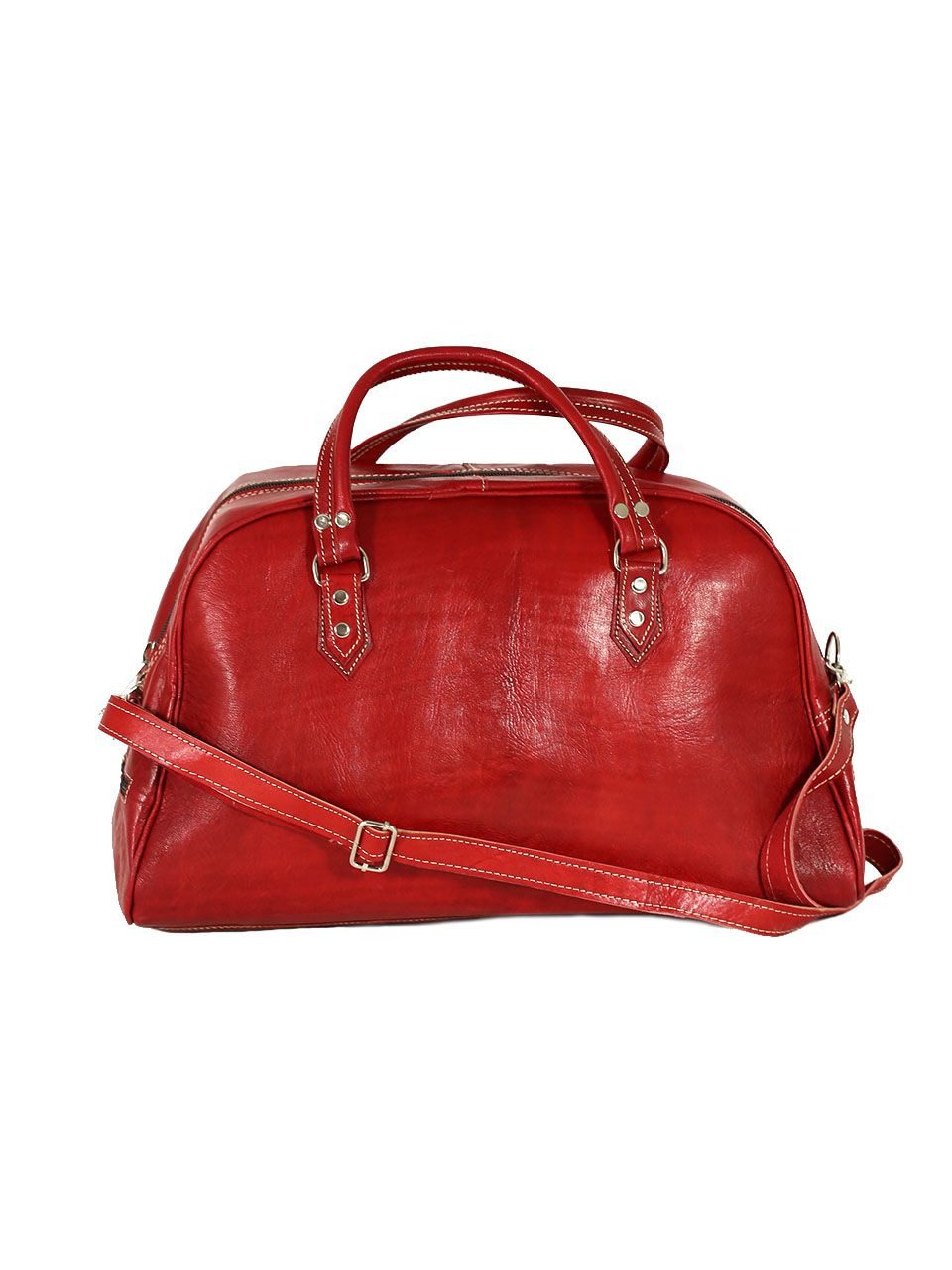 Red Leather Travel Bag – Biyadina