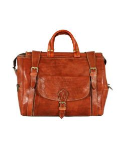 Camel leather travel bag