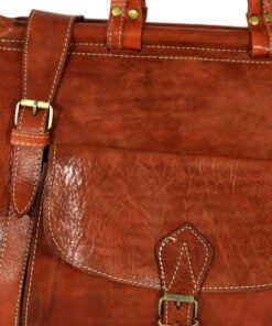 Camel leather travel bag