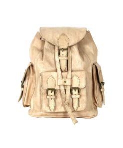 Nude leather backpack