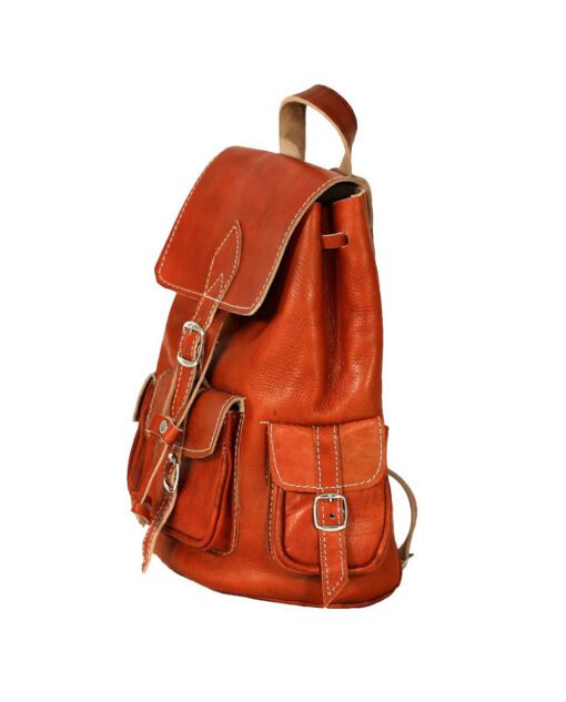 Calfskin Leather Brown Backpack