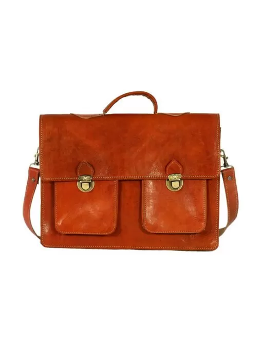 Oranged Calfskin leather Satchel