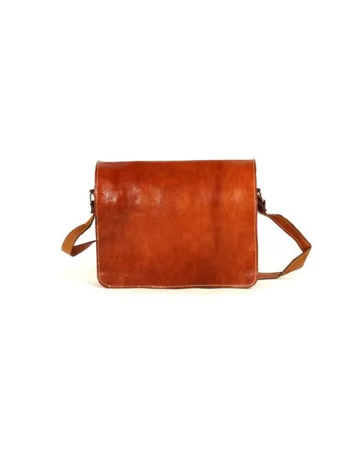 Goat Leather satchel Leather - Goat Leather Satchel, brown Goat Leather Satchel. removable shoulder strap. presure closure clasp