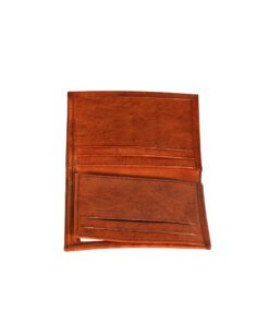 Brown leather wallet Leather - Wallet in brown leather, contains four slots for cards and a compartment for identity document, p