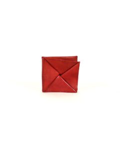 Red engraved leather wallet Leather - A mini leather wallet , it’s special design . This wallet is made from genuine leather as