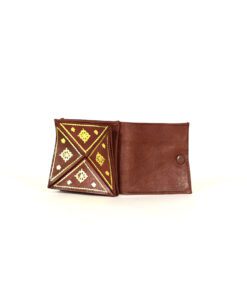 Brown engraved leather wallet Leather - Brown engraved leather wallet Wallet at the same time square purse in engraved leather.