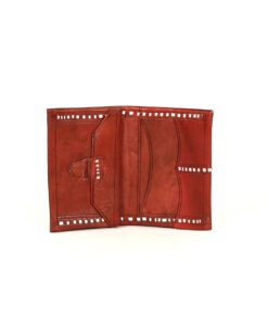 Porte-cartes en cuir marron Cuir - Portefeuille en peau de mouton marron, fabriqué à la main à partir de cuir de haute qualité et de qualité supérieure.