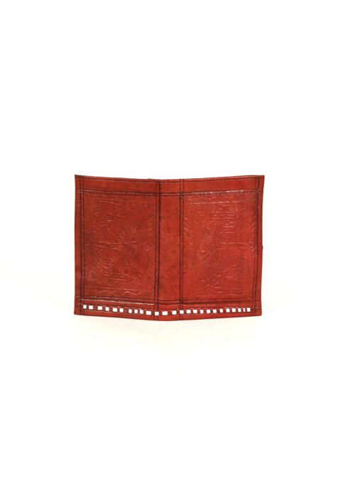 brown leather card holder Leather - A brown sheepskin wallet, it is handcrafted using leather, which is both high quality and du