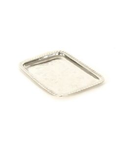Rectangular tray in silver metal Metal - Rectangular tray, chiselled and hand hammered by our coppersmith artisan, with geometri