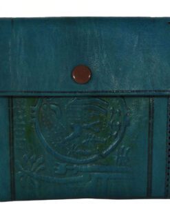 Turquoise sheepskin leather wallet