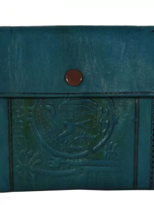 Turquoise sheepskin leather wallet
