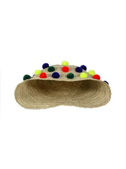 Cesta marroquí con pompones