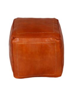 Leather moroccan pouffe