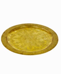 Bandeja circular de cobre dorado