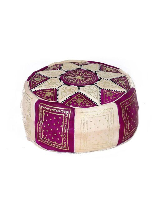 leather fassi pouffe