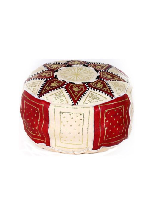 leather fassi pouffe