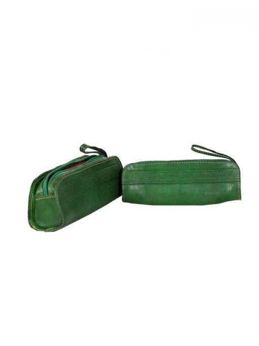 Green leather bags