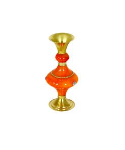 Moroccan candlestick in amber and silver finish