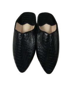 Pointed imitation Croco slippers
