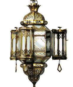 Sandblasted glass copper lamp