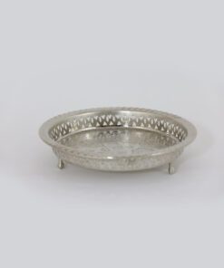 Small round tray in silver