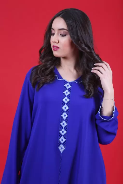 Djellaba royal blue with randa