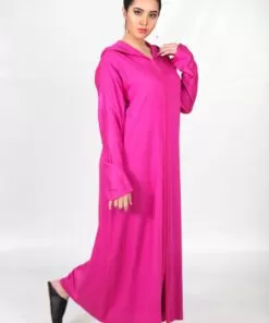 Djellaba simple fushia with sfifa fushia