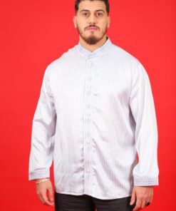 Camicia bianca con strisce blu