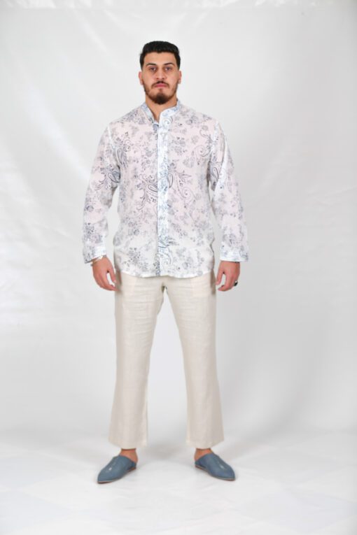 Embroidered shirt with flowers