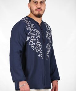 Blue tunic with tarz in silver
