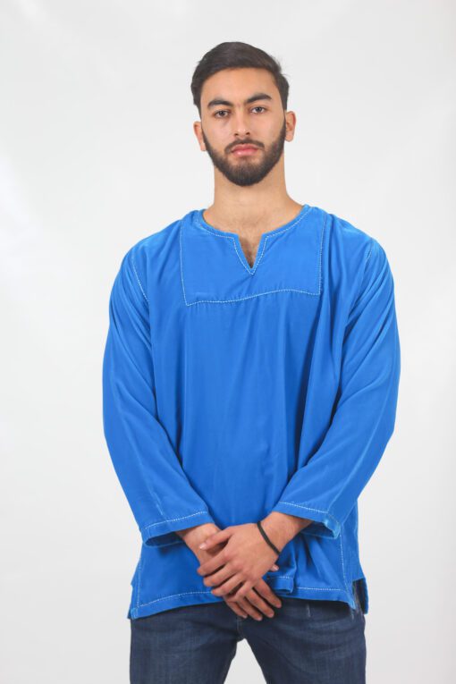 Blue velvet tunic